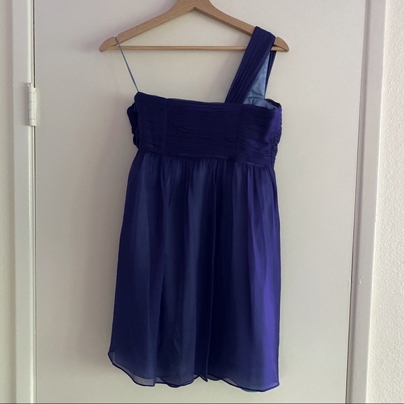 5|48 Blue One Shoulder Dress - Picture 2 of 7